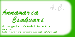 annamaria csakvari business card