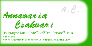 annamaria csakvari business card